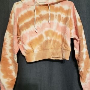 Aeropostale Cropped Tie Dyed Hoodie